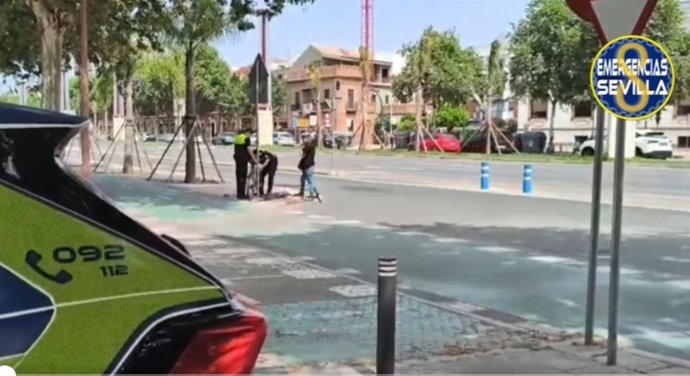 Fotograma del vídeo de la Policía en el lugar del atropello.