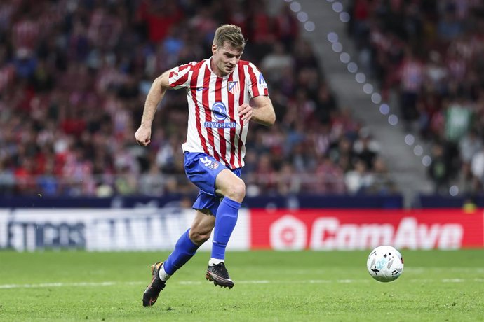 Alexander Sorloth of Atlético Madrid in action during the Spanish LaLiga EA Sports football match between Atlético Madrid and Athletic Club de Bilbao at the Riyadh Air Metropolitano Stadium on 25 April 2026, in Madrid, Spain.