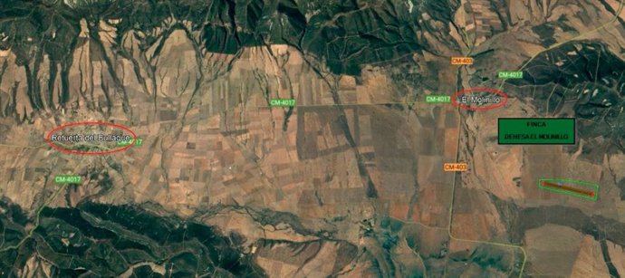 Lugar en el que está proyectada la construcción de un aeródromo para jets privados en la finca 'El Molinillo'.