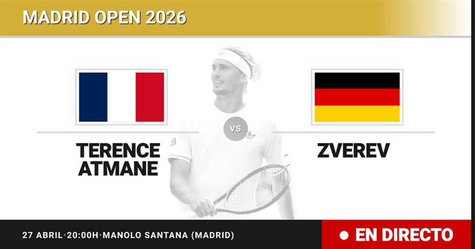 Terence Atmane - Alexander Zverev: resumen y estadísticas del partido de Dieciseisavos de final de Madrid Open