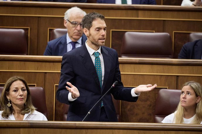 Archivo - El diputado del PP, Sergio Sayas, durante un pleno en el Congreso de los Diputados.