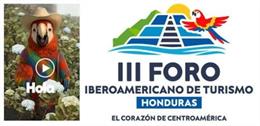 Guacamaya roja 'Mo', mascota oficial del III Foro Iberoamericano de Turismo.