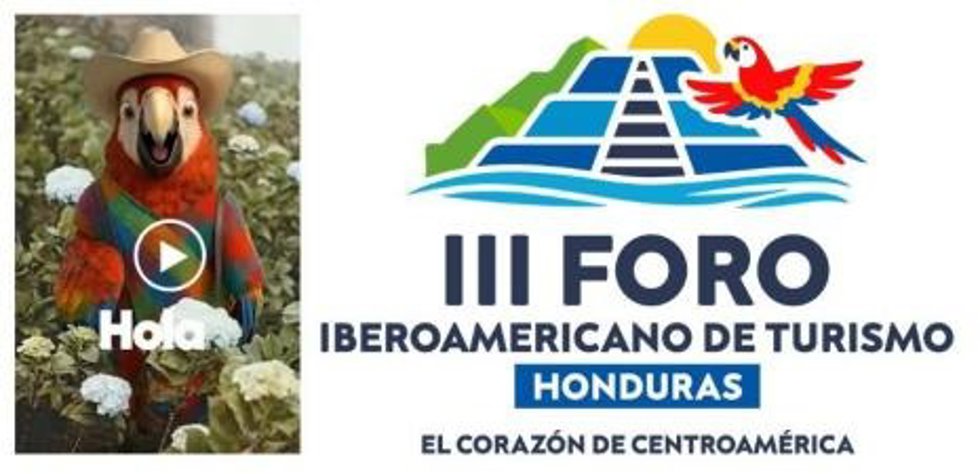 Guacamaya roja 'Mo', mascota oficial del III Foro Iberoamericano de Turismo.