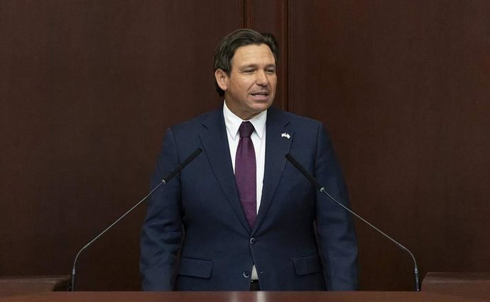 April 27, 2026: Florida Governor Ron DeSantis delivers his State of the State address during the first day of the legislative session at the Florida State Capitol on Tuesday, Jan. 13, 2026, in Tallahassee, Florida.