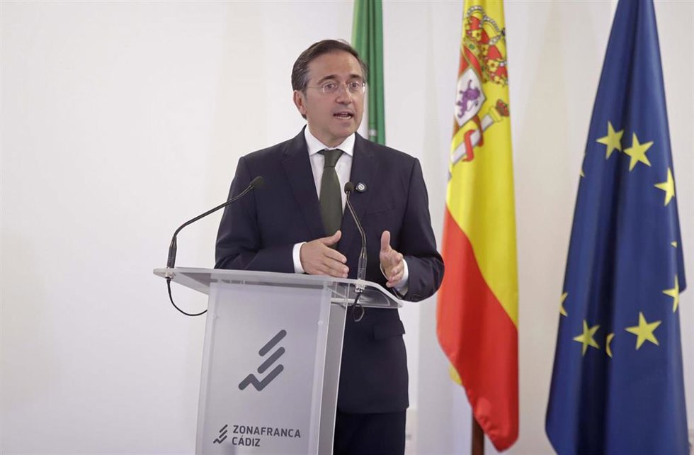 El ministro de Asuntos Exteriores, Unión Europea y Cooperación, José Manuel Albares, durante una rueda de prensa.