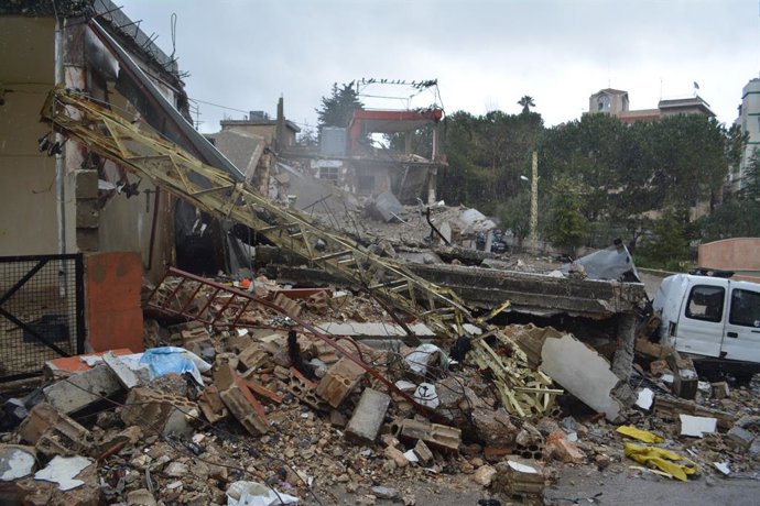 Archivo - MASHGHARAH, March 21, 2026  -- This photo taken on March 21, 2026 shows destroyed buildings in Israeli airstrikes in the town of Mashgharah in the western Bekaa Valley, eastern Lebanon. Hezbollah announced the launch of rockets from Lebanon towa