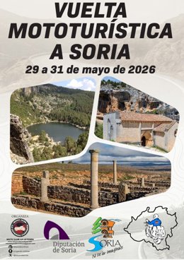 Cartel de la Vuelta Mototurística a Soria que organiza La Leyenda Continúa.