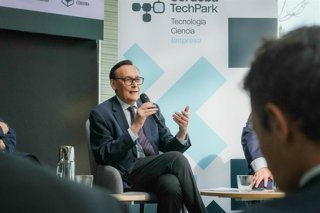 El consejero de Universidad, Investigación e Innovación, José Carlos Gómez Villamandos, durante su intervención en Córdoba TechPark.