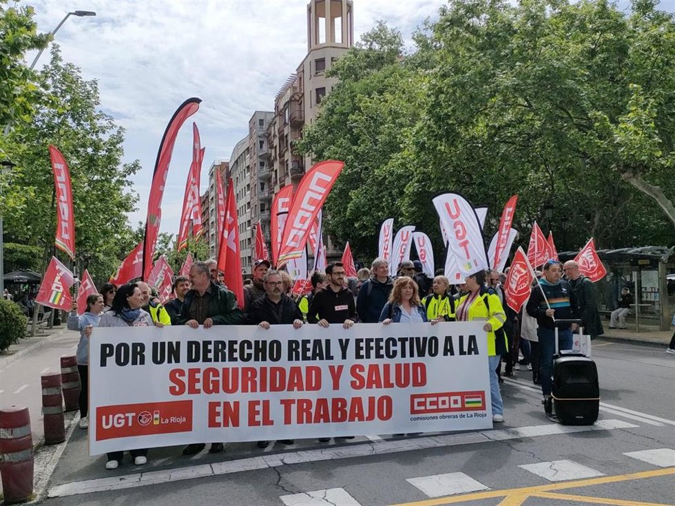 Manifestación en Logroño por el Día de la Seguridad y Salud en el Trabajo
