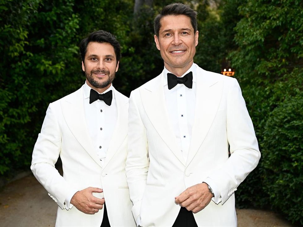 Jaime Cantizano el día de su boda con Miguel García Golding
