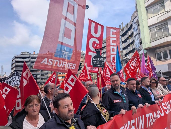 Manifestación contra la siniestralidad laboral en Oviedo