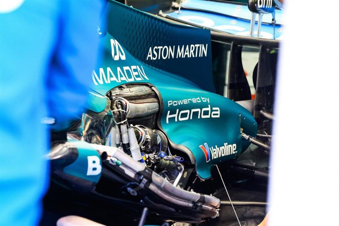 Archivo - El AMR26 de Aston Martin, con motor Honda, en los test de pretemporada 2026 de F1 en Baréin.