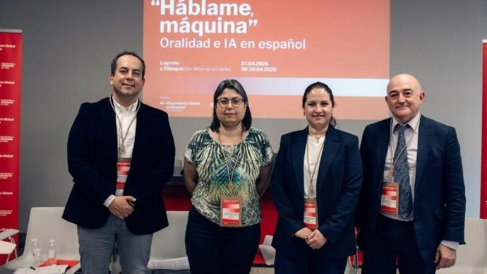 Segunda jornada del encuentro ‘¡Háblame, máquina! Oralidad en IA en español’, organizada por el Observatorio Global del Español, que celebra distintas mesas redondas con expertos internacionales en lingüística