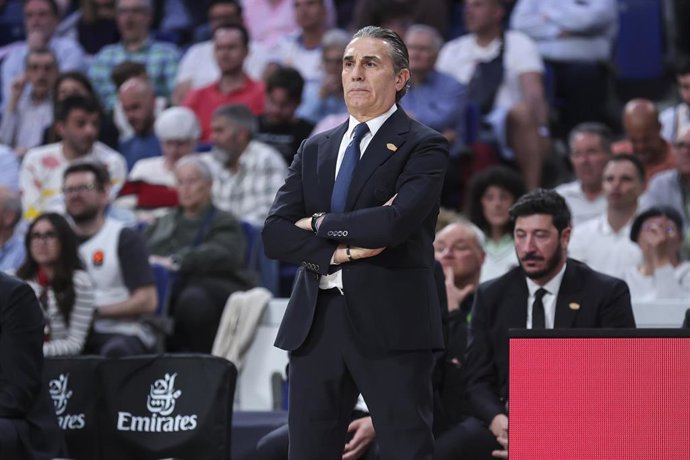 Sergio Scariolo durante un partido del Real Madrid