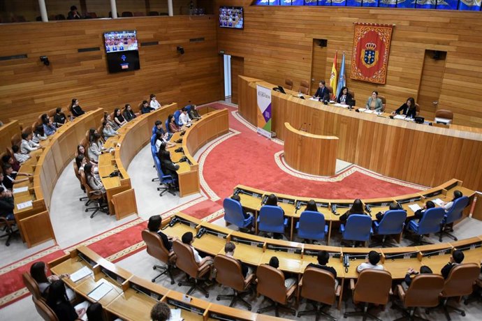 Pleno infantil no Parlamento de Galicia.