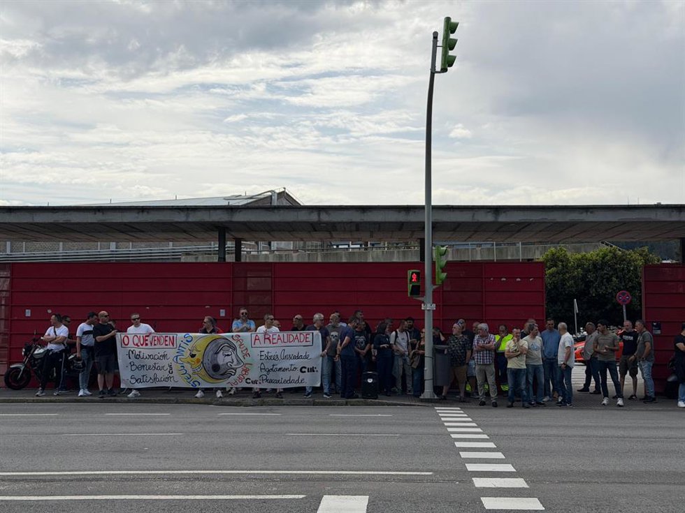 Imagen de la concentración de este martes en Vigo.