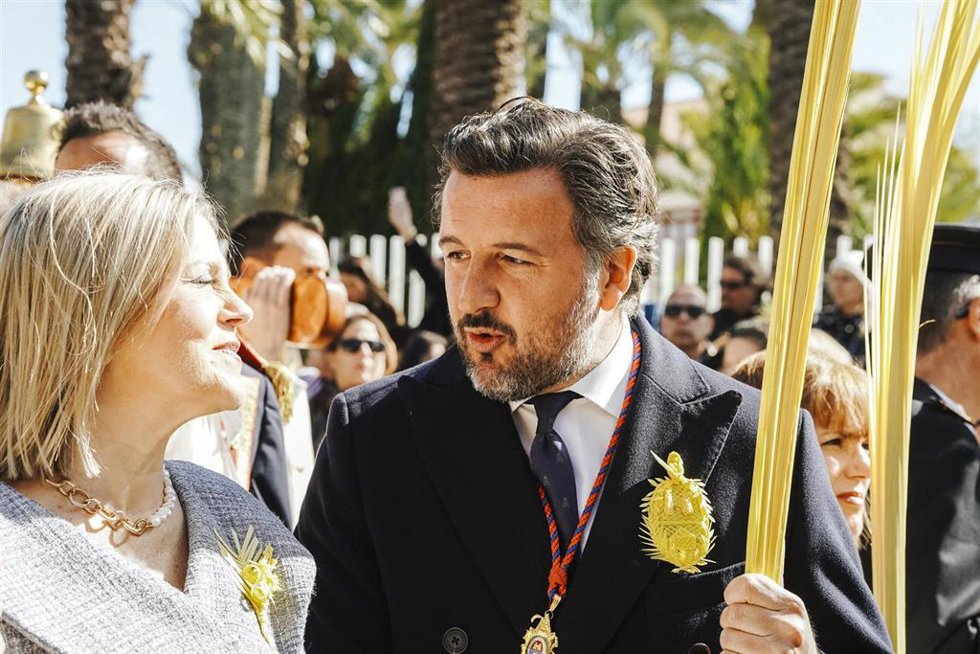 El alcalde de Elche, Pablo Ruz, durante la Procesión de las Palmas de 2026