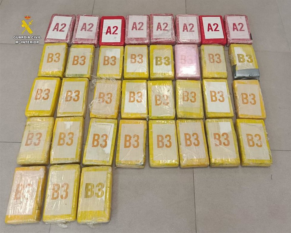 Cocaína incautada.
