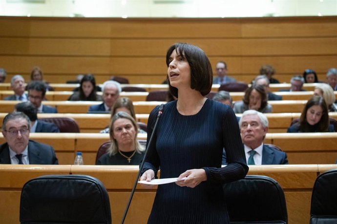 Archivo - La ministra de Ciencia, Innovación y Universidades, Diana Morant, durante una sesión plenaria en el Senado, a 17 de febrero de 2026, en Madrid (España). 
