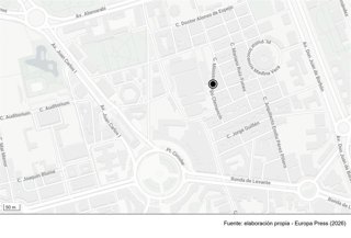 Mapa del barrio de Vistalegre, donde se ha producido el incendio en la calle Ministro Diego Clemencín