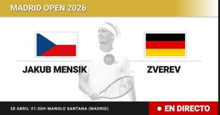 Jakub Mensik - Alexander Zverev: resumen y estadísticas del partido de Octavos de final de Madrid Open