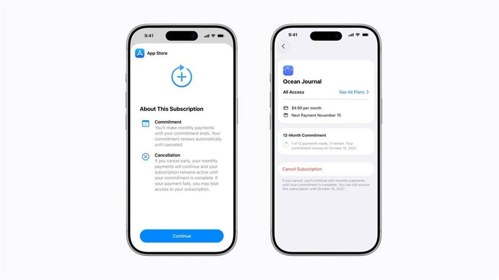 Suscripciones mensuales con un compromiso de doce meses de la App Store