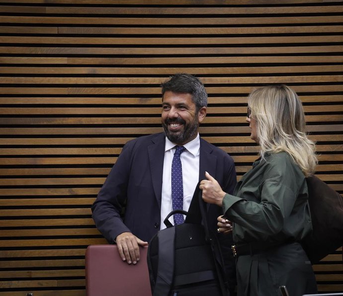 El 'expresident' de la Generalitat Carlos Mazón, este miércoles en Les Corts