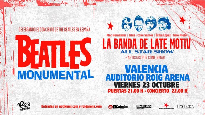 La sala Auditorio Roig Arena rememorará el "monumental" legado de The Beatles con la Banda de Late Motiv