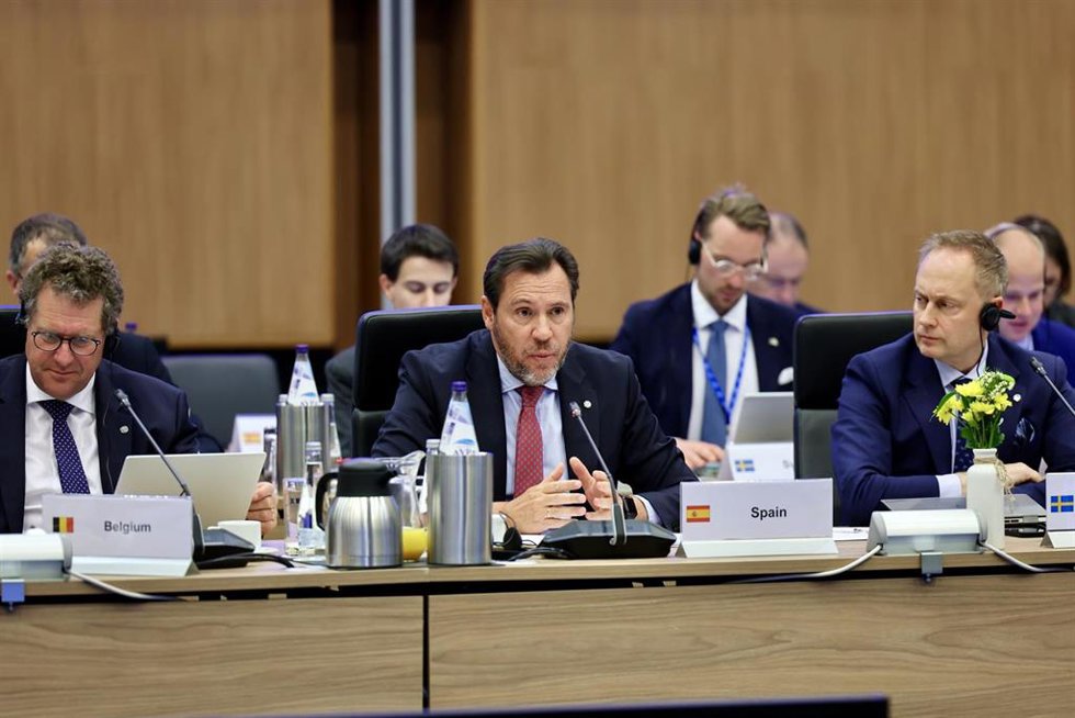 El ministro de Transportes y Movilidad Sostenible, Óscar Puente, en el Consejo informal europeo de ministros de Transportes Y de Asuntos Marítimos, en Chipre, a 29 de abril de 2026.