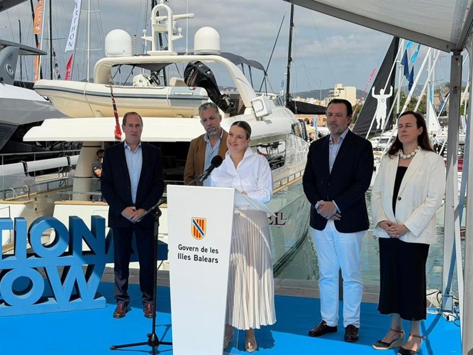 La presidenta del Govern, Marga Prohens, interviene en la inauguración de la Feria Naútica Internacional de Palma.