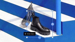 Función de rotación de objetos en Photoshop.