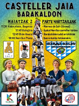 Cartel del evento que incluye una 'colla de castellers' este sábado en Barakaldo