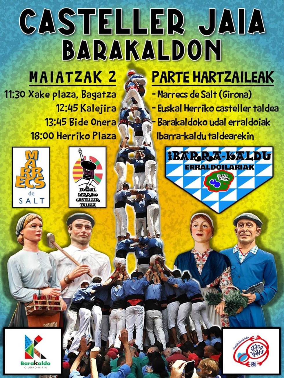 Cartel del evento que incluye una 'colla de castellers' este sábado en Barakaldo