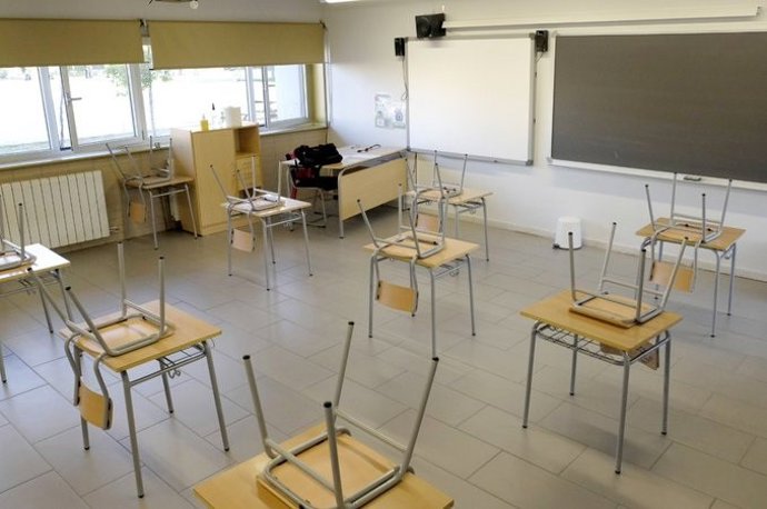 Imagen de archivo de un aula en un colegio de Castilla y León