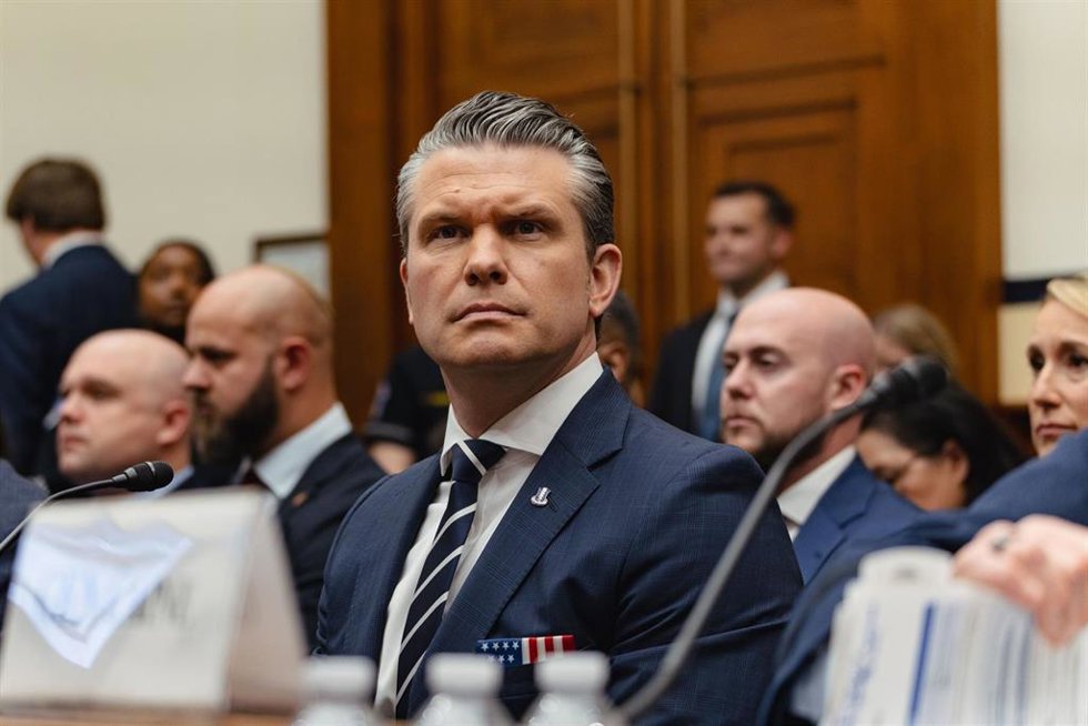 El secretario de Defensa de Estados Unidos, Pete Hegseth, en su comparecencia ante el Senado de EEUU.