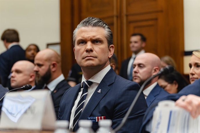 April 29, 2026, Washington, District Of Columbia, USA: Defense SecretaryÂ Pete HegsethÂ testifies before lawmakers during an Armed Services Committee Hearing on the President Trump's 2027 defense budget request in Washington, D.C. on April 29, 2026.