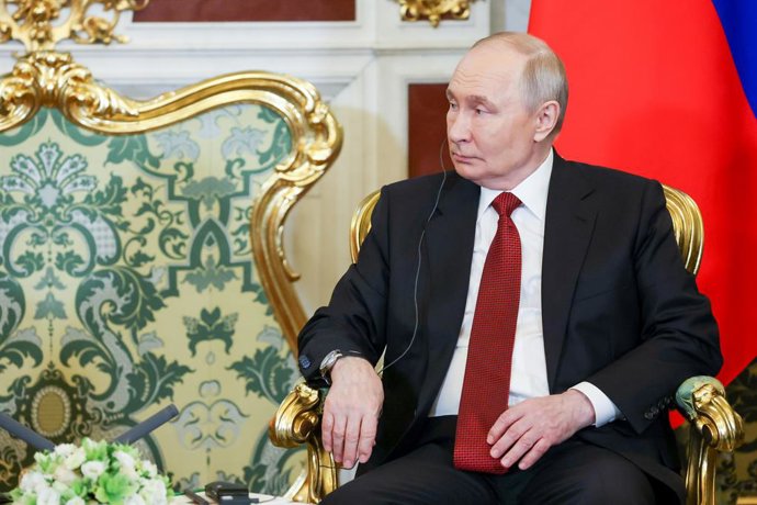 RUSSIA, MOSCOW - APRIL 29, 2026: Russia's President Vladimir Putin during a meeting with Republic of the Congo President Denis Sassou-Nguesso at the Moscow Kremlin