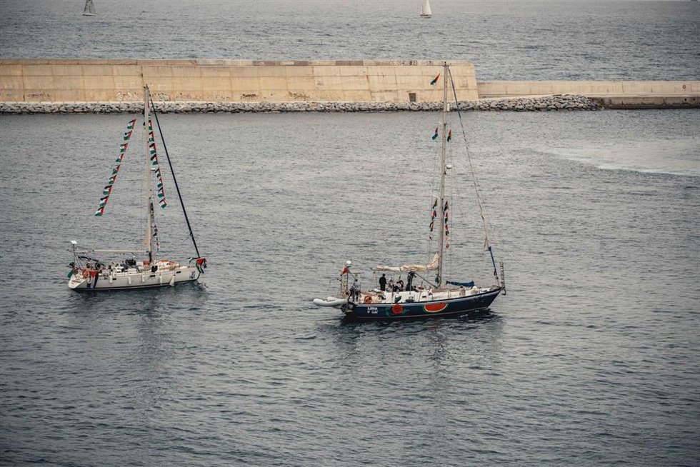 Embarcaciones de la Global Sumud Flotilla salen del puerto de Barcelona con destino a la Franja de Gaza (archivo)