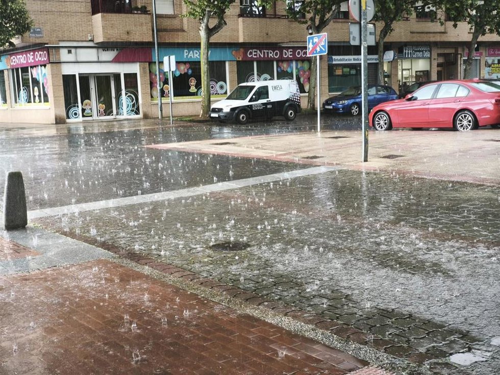Tormenta ayer en Logroño
