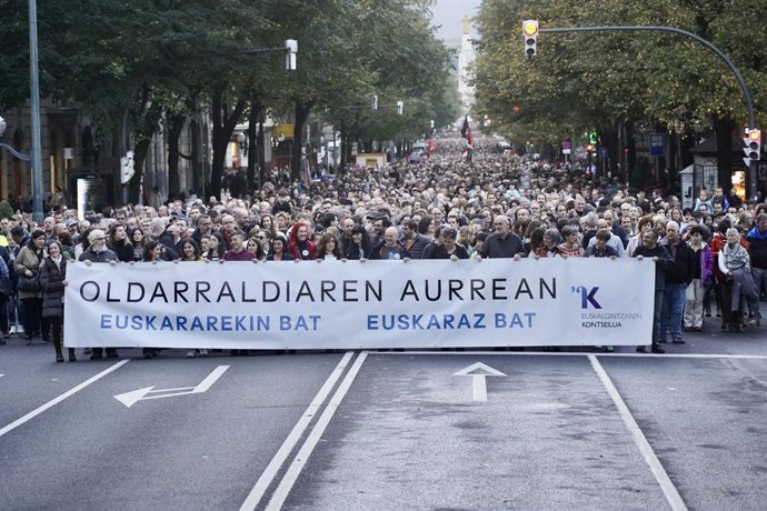 Archivo - Oldarraldiaren aurkako manifestazio bat