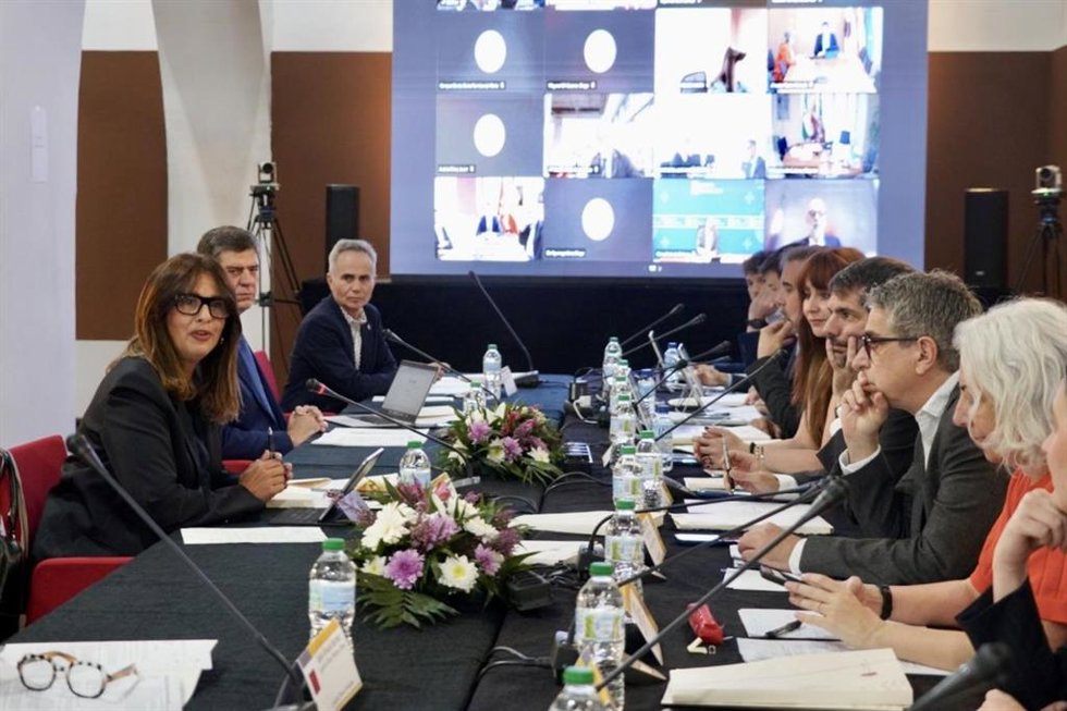 El ministro Ernest Urtasun, este jueves en Melilla en la reunión del Pleno de la Conferencia Sectorial de Cultura