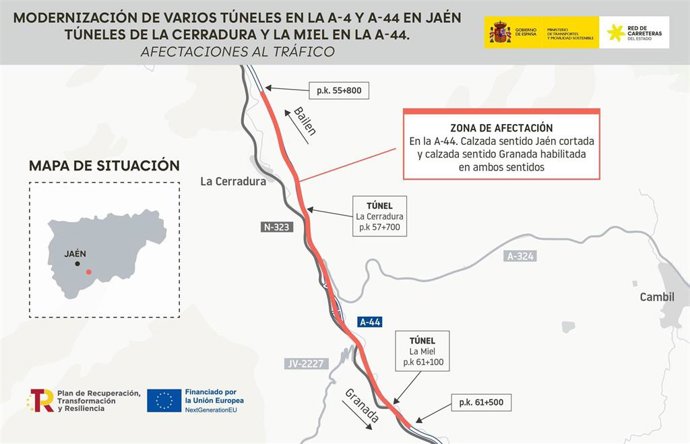 Mapa de las afectaciones al tráfico por las obras