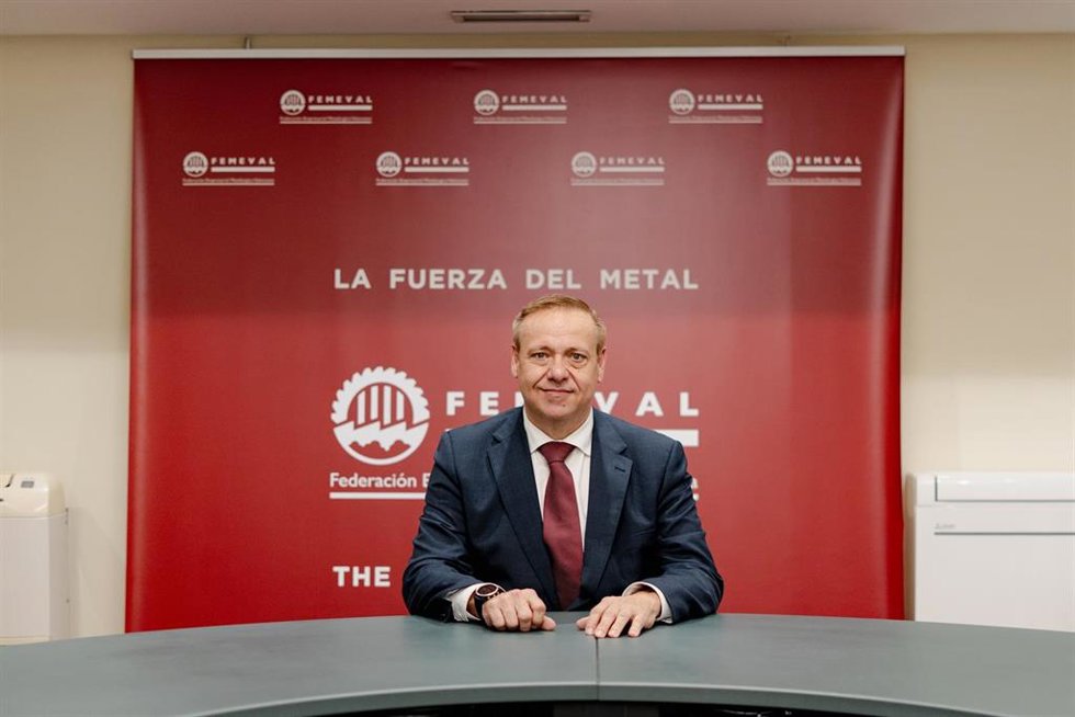 El nuevo presidente de Femeval, Francisco Alonso Gimeno, durante un desayuno informativo, a 30 de abril de 2026, en Valencia, Comunidad Valenciana (España). 