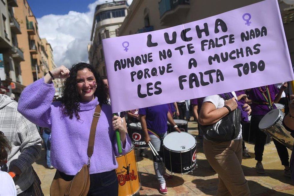 Archivo - Manifestación con motivo del 8 de marzo, Día Internacional de la Mujer