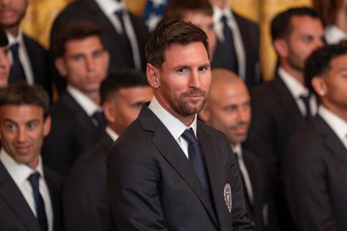Archivo - 05 March 2026, US, Washington: LIONEL MESSI of Inter Miami CF looks around during an event in the East Room of the White House. Photo: Joey Sussman/ZUMA Press Wire/dpa