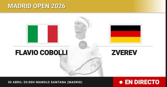 Flavio Cobolli - Alexander Zverev: resumen y estadísticas del partido de Cuartos de final de Madrid Open