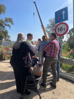 Visita a las obras del vado inundable provisional