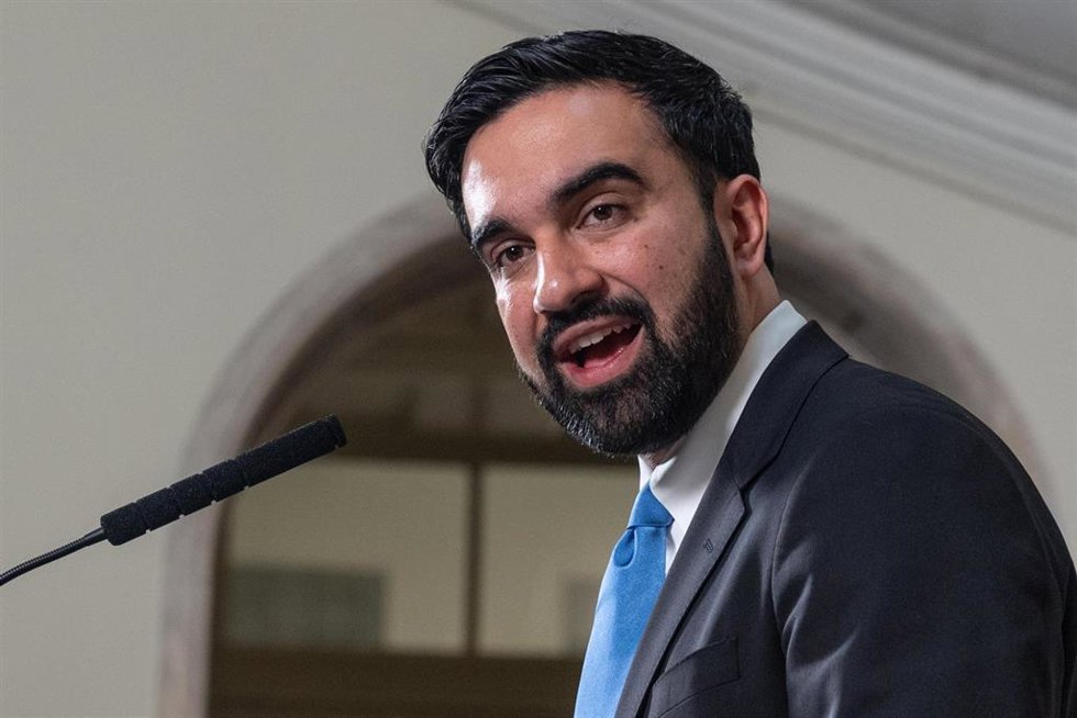 El alcalde de la ciudad estadounidense de Nueva York, Zohran Mamdani, durante un acto el 28 de abril de 2026 (archivo)