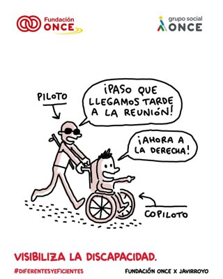 Fundación ONCE, en colaboración con el ilustrador Javier Royo, Javirroyo, lanza la campaña ‘DiferentesYEficientes’