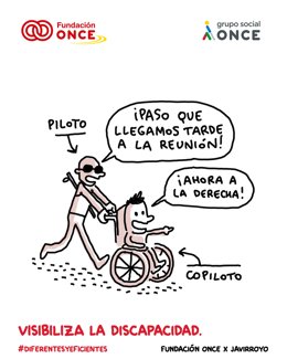 Fundación ONCE, en colaboración con el ilustrador Javier Royo, Javirroyo, lanza la campaña ‘DiferentesYEficientes’